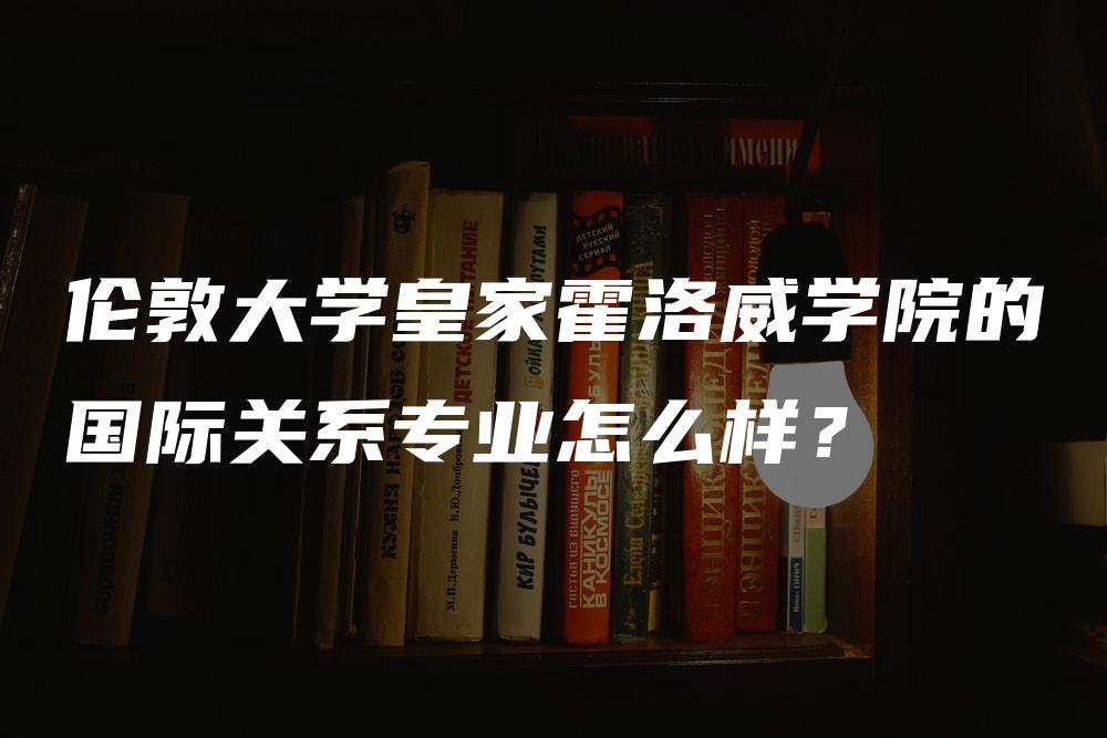 伦敦大学皇家霍洛威学院的国际关系专业怎么样？