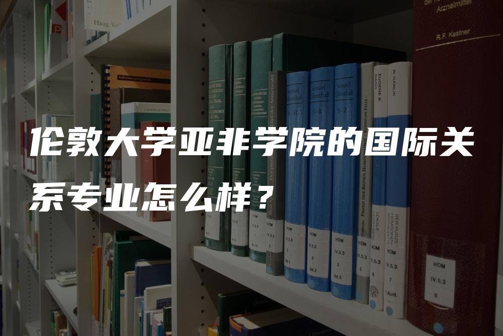 伦敦大学亚非学院的国际关系专业怎么样？