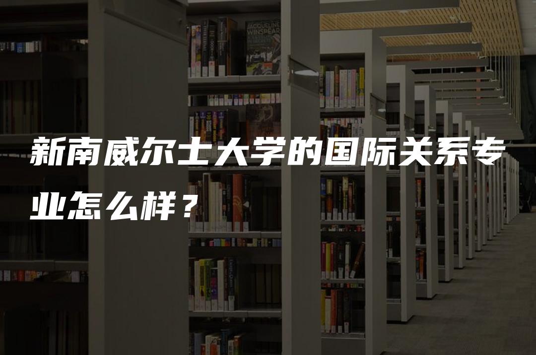 新南威尔士大学的国际关系专业怎么样？