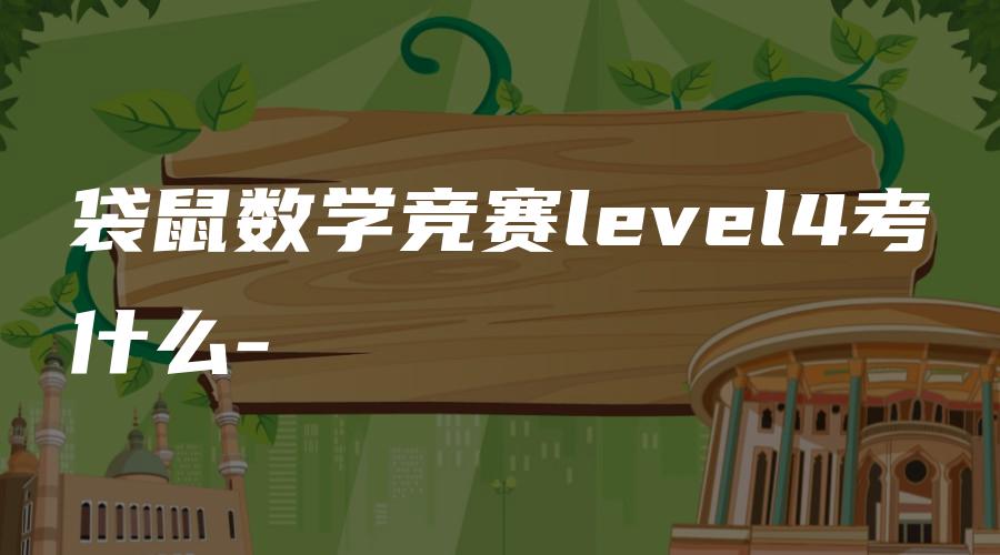 袋鼠数学竞赛level4考什么-