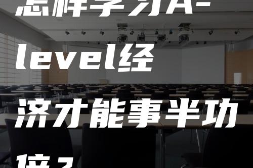 怎样学习A-level经济才能事半功倍？