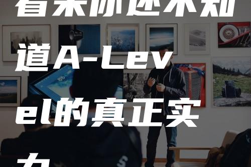 看来你还不知道A-Level的真正实力