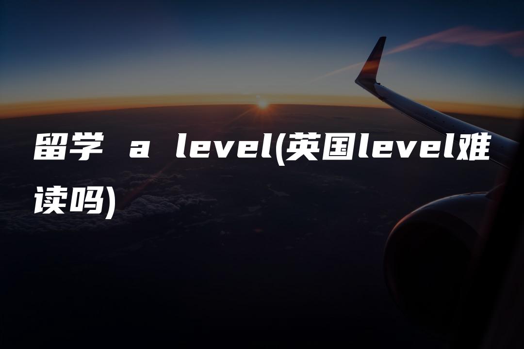 留学 a level(英国level难读吗)